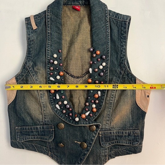 Vintage Miss Sixty Beaded Denim Vest Top - Picture 6 of 6